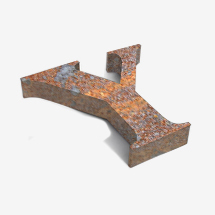 Rusty 3D metal office sign